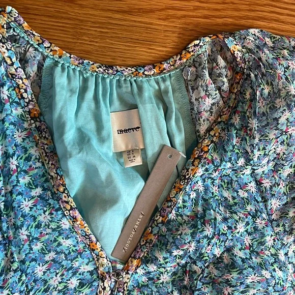 Anthropologie Blue Floral Maxi Dress - Picture 6 of 15